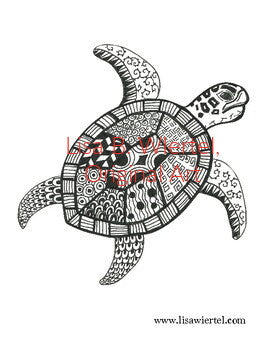 Sea Turtle Zentangle Coloring Page