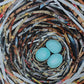 Bird's Nest Study, #2, mixed media on canvas, 12"x12"