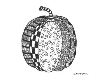 Zentangle Fall Pumpkin Coloring Sheet